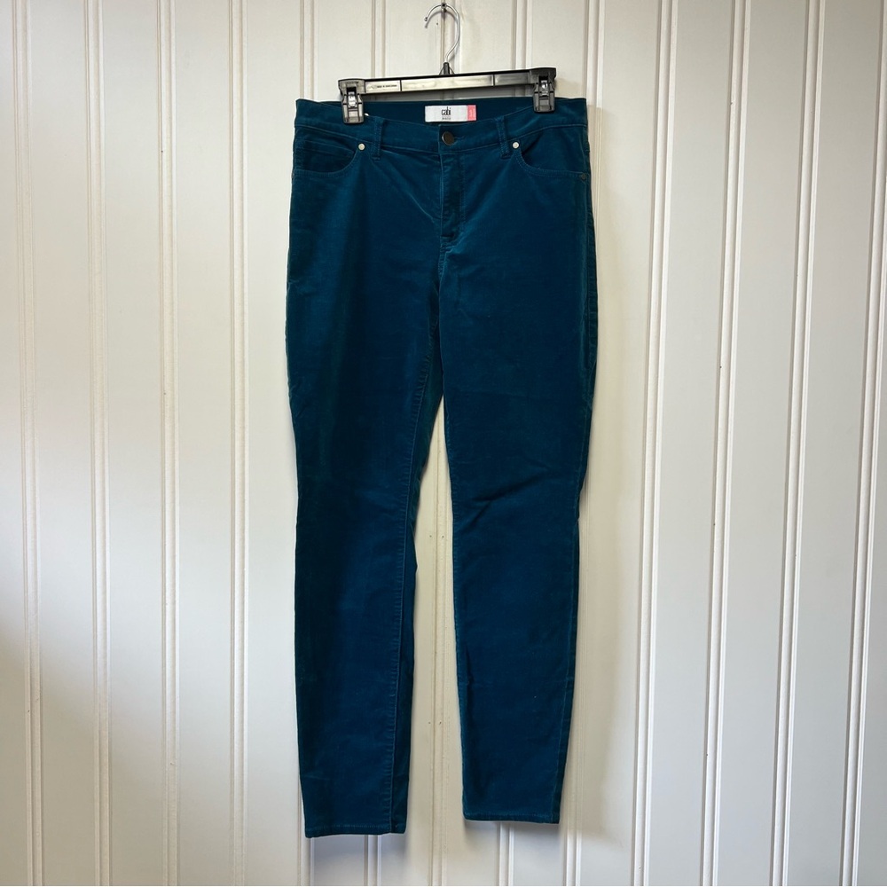 Cabi High Skinny Jeans Teal Blue Size 8 Corduroy Slim Stretch Pants